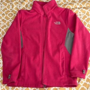 The North Face Girls Large 14/16 Pink Fleece Jacket Medium Weight